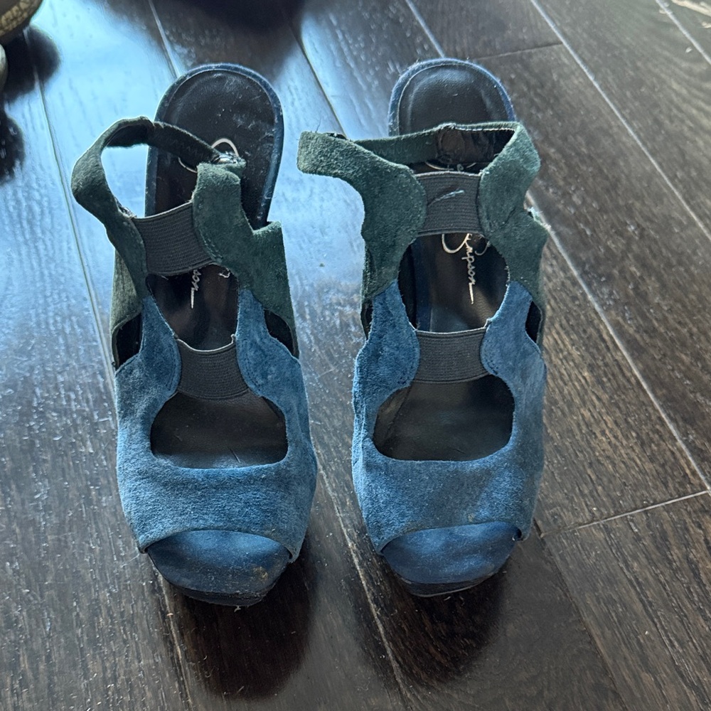 Jessica Simpson Blue and Green Women's Heels